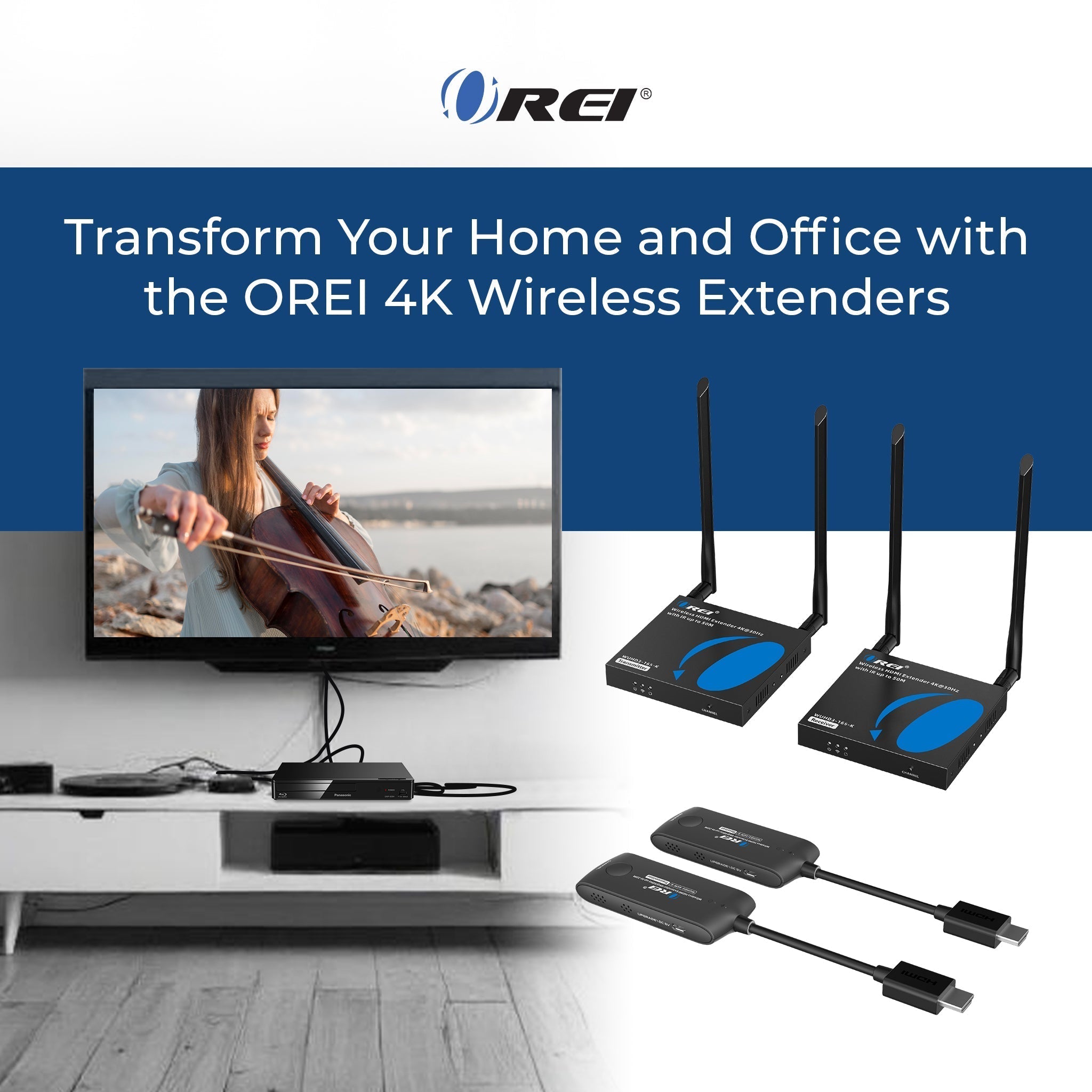 Transform Your Home and Office with the OREI 4K Wireless HDMI Solution