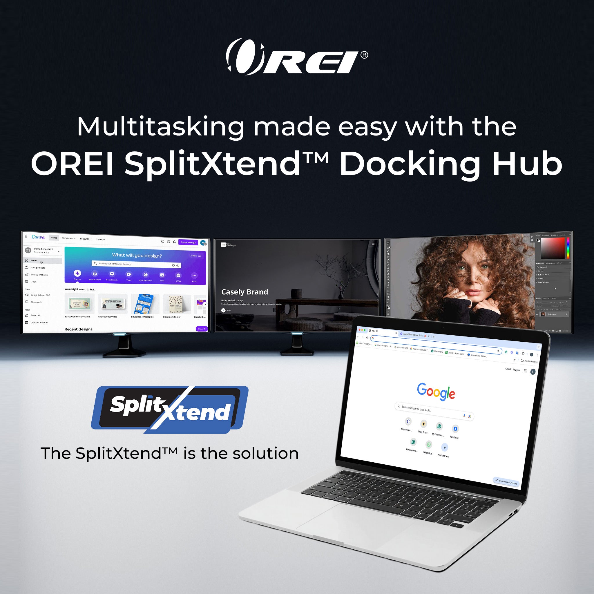 Unlock Multitasking Potential with the OREI SplitXtend™ Docking Hub: The Ultimate 3-Display Extender