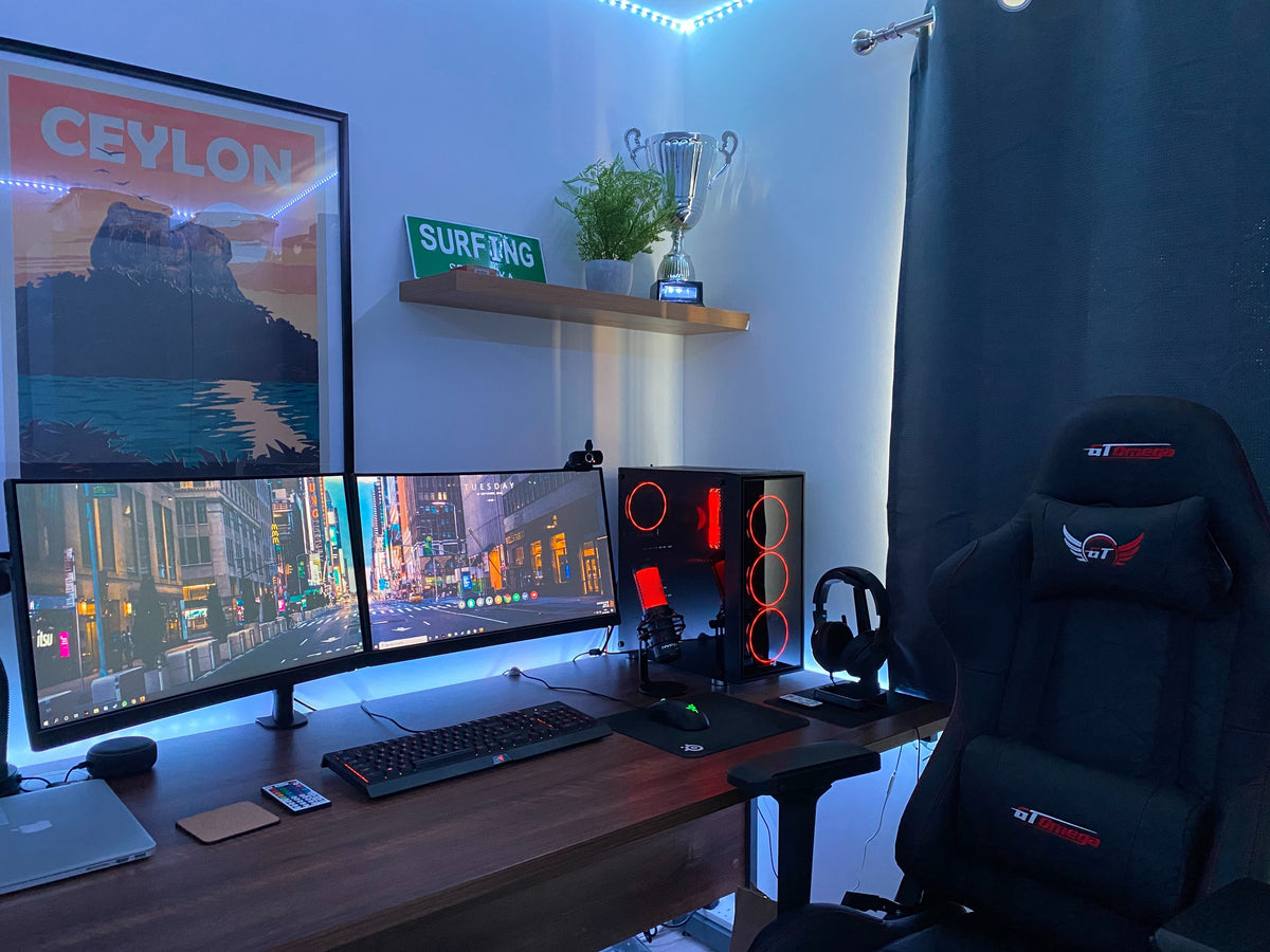 Gaming desk for two monitors sales
