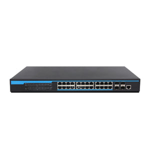 ToVi 24-Port Gigabit PoE Switch w/ 4×10G SFP+ Uplink (1U Rackmount) - (NS-1G24)