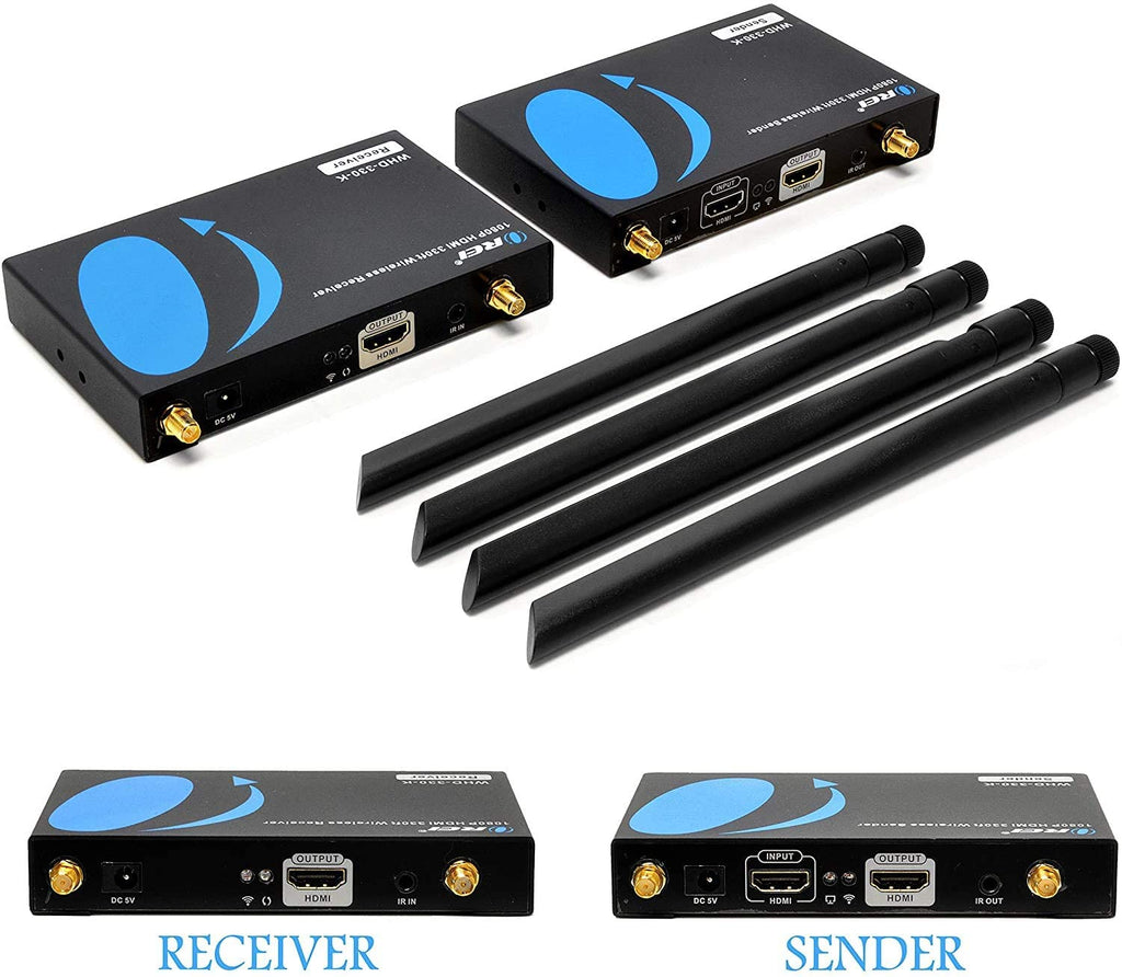 Wireless HDMI Transmitter & Receiver Extender upto 330 ft- IR Support 5G Transmission (WHD-330-K)