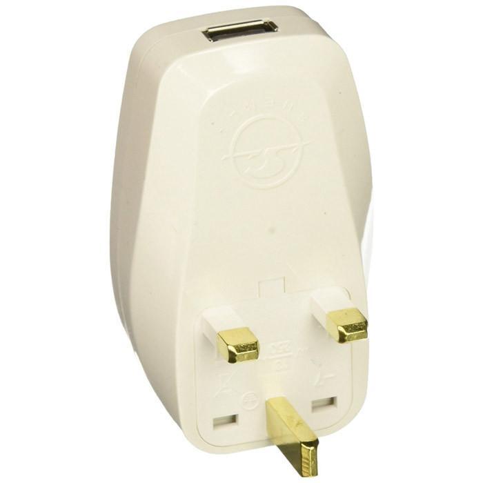 OREI 3 in 1 UK Travel Adapter Plug with USB and Surge Protection - Grounded Type G - Great Britain, Hong Kong, Singapore & More