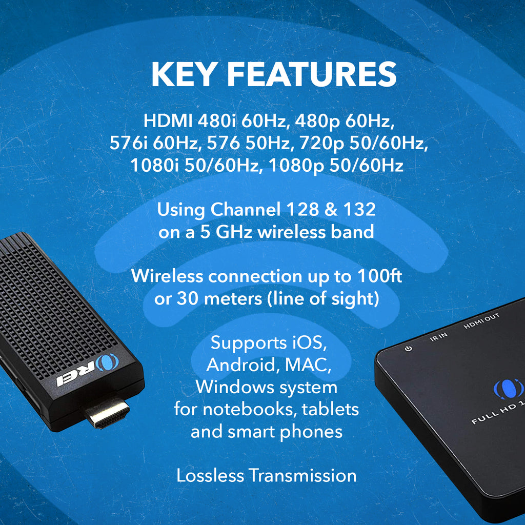 Wireless HDMI Extender Transmitter Dongle & Receiver @1080P up to 100 Feet (WHD-PRO100-K)