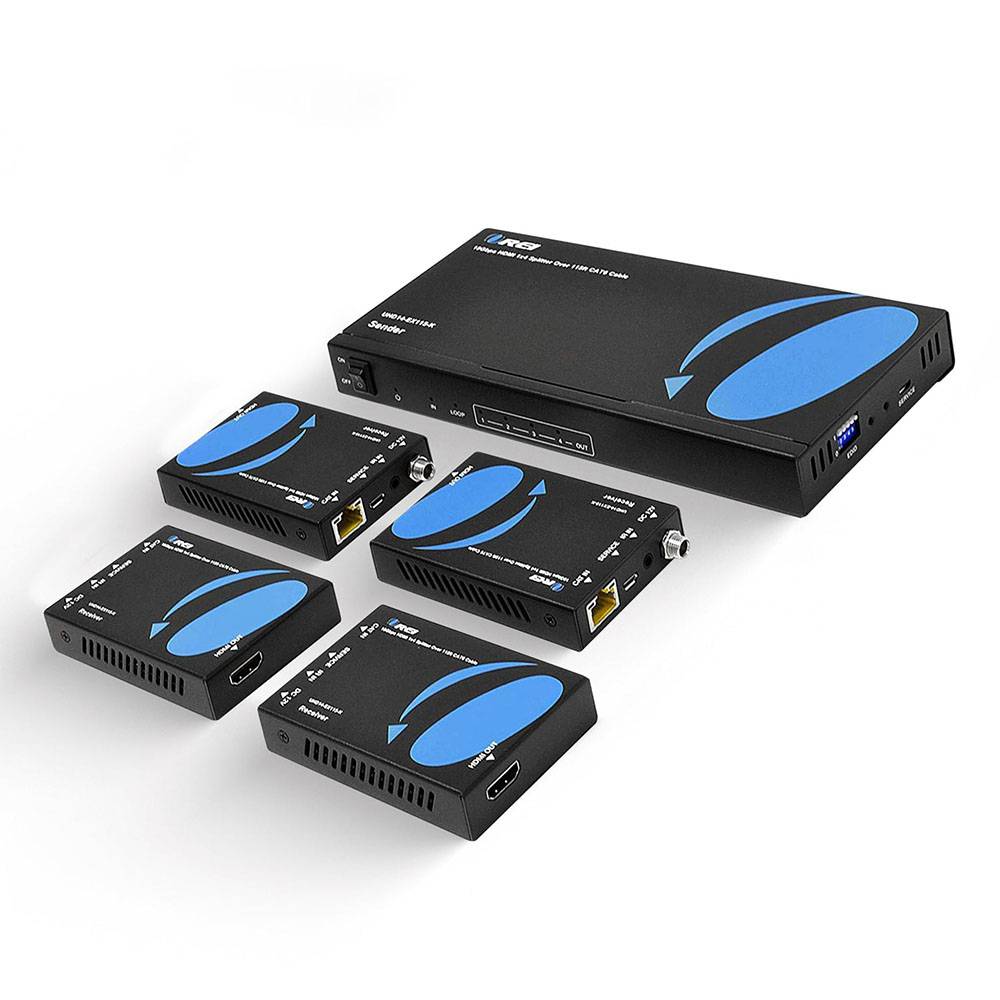 4K Ultra HD 1x4 HDMI Extender Splitter Over CAT6/7 Up To 115 Ft -EDID-Low Latency (UHD14-EX115-K)