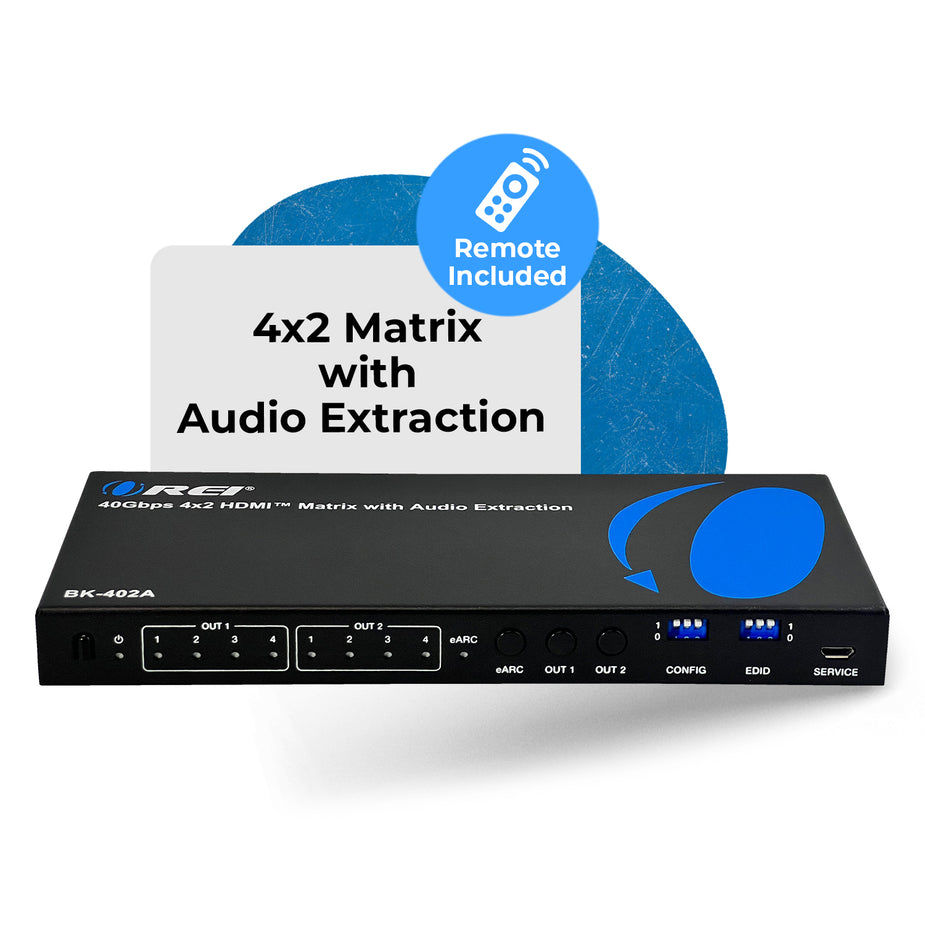 Matrix Extraction Device 8K 4x2 HDMI™ Matrix (Audio Extract, eARC)-BK-402A – OREI.COM