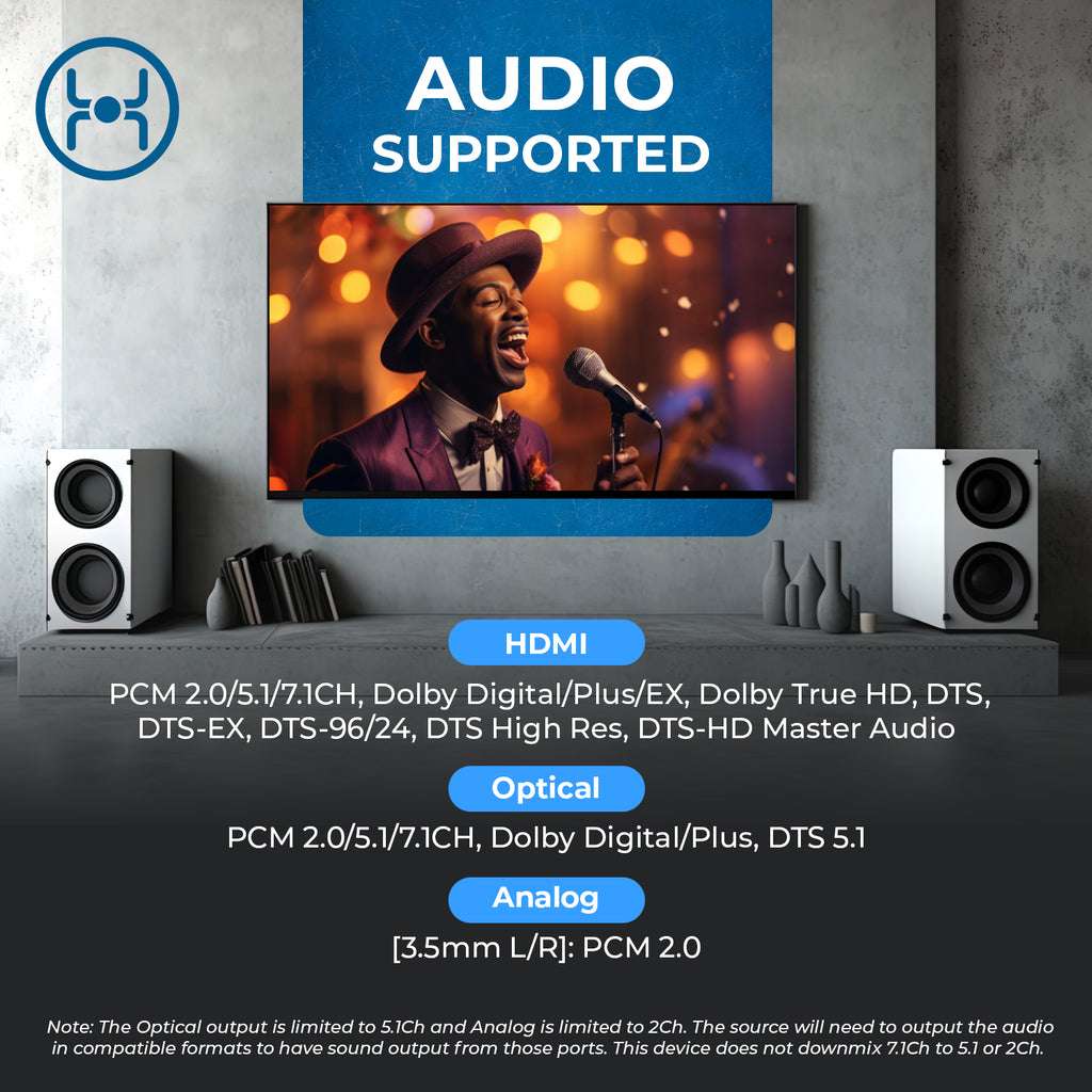 8K 4x2 HDMI™ Matrix (Audio Extract, eARC)-BK-402A