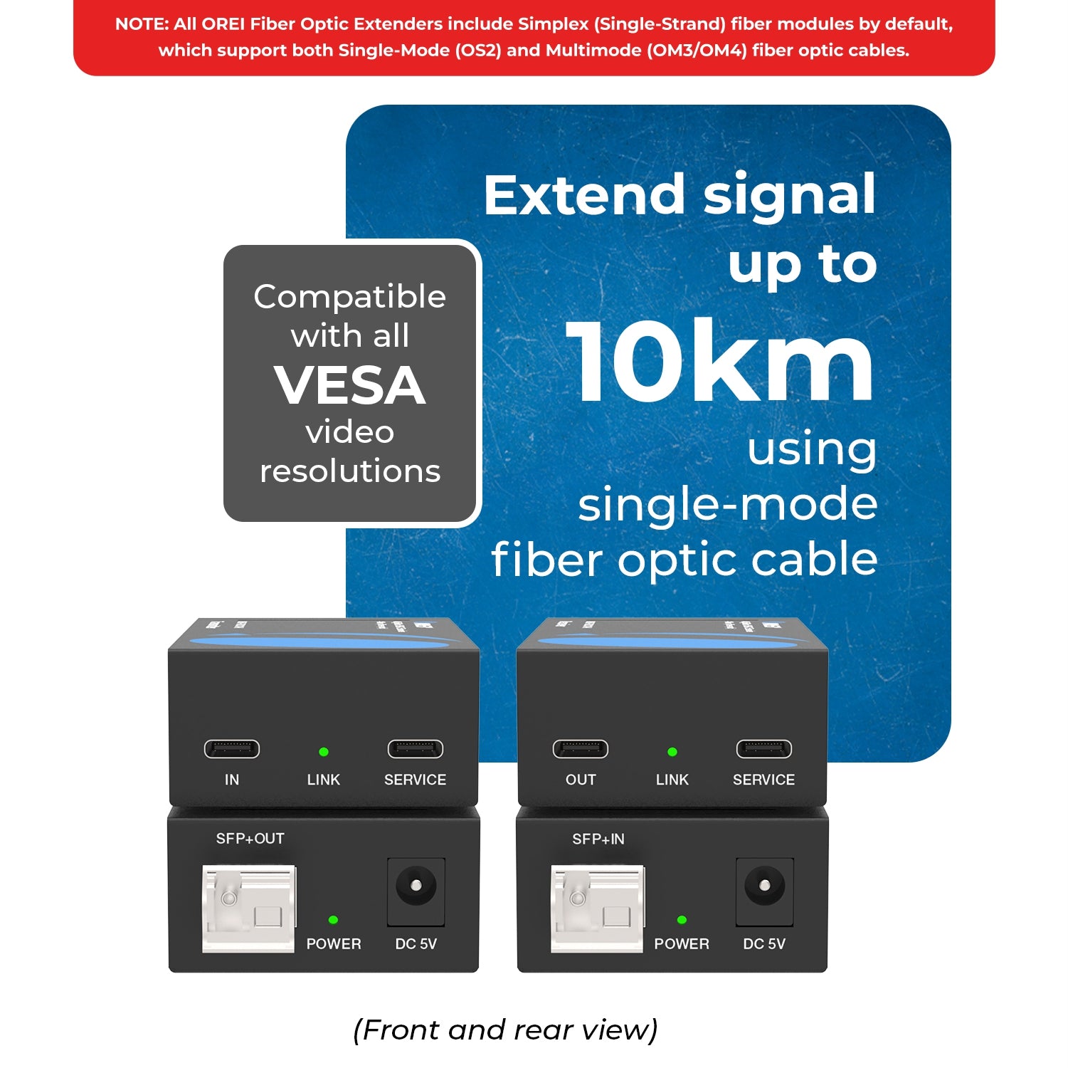 4K@60Hz USB-C Extender-10Km (Fiber-Optic) (UHD-FOUC10-K) – OREI.COM