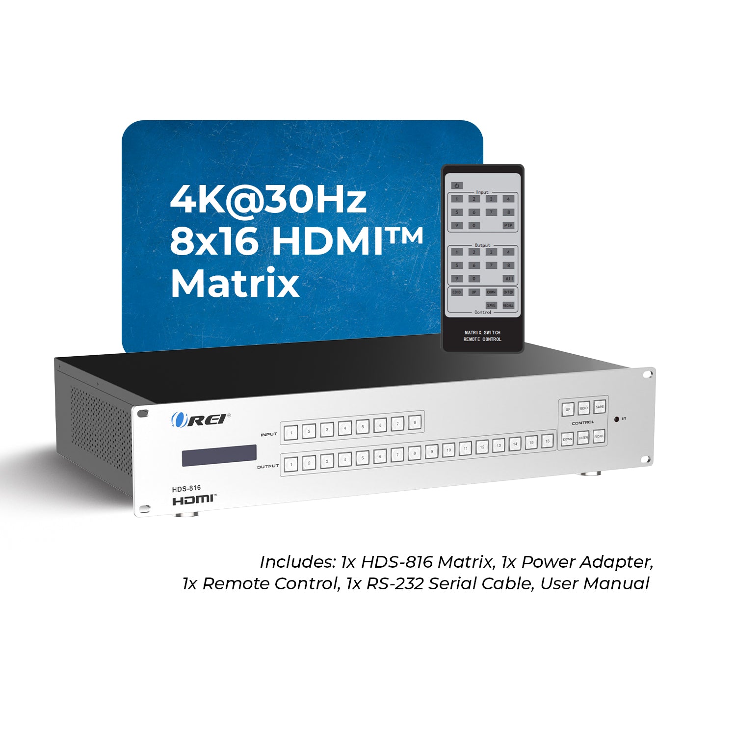 4K@30Hz 8x16 HDMI™ Matrix (HDS-816) – OREI.COM