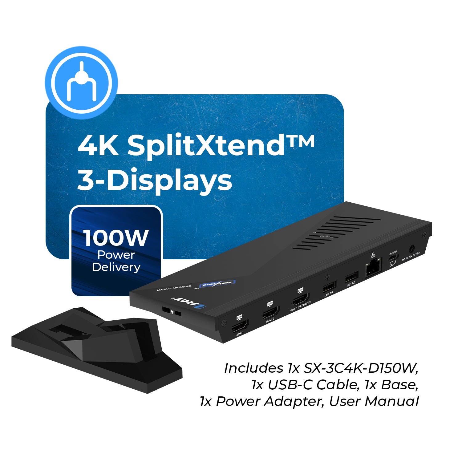 OREI 4K SplitXtend 3-Displays (PD 100W) - Thumbnail 5