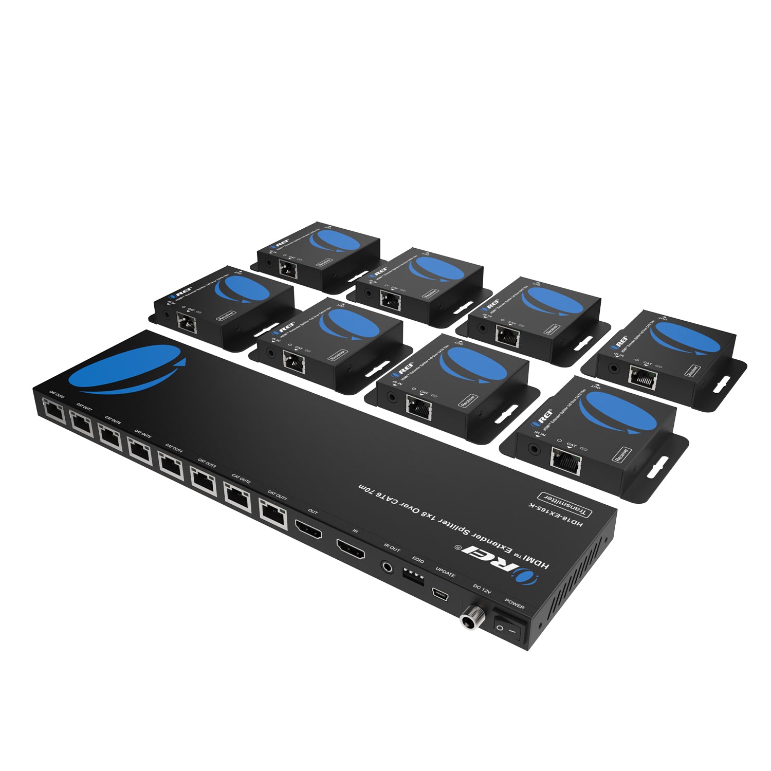 1x8 HDMI Extender Splitter Over CAT6/7, Upto 165 Ft – OREI.COM