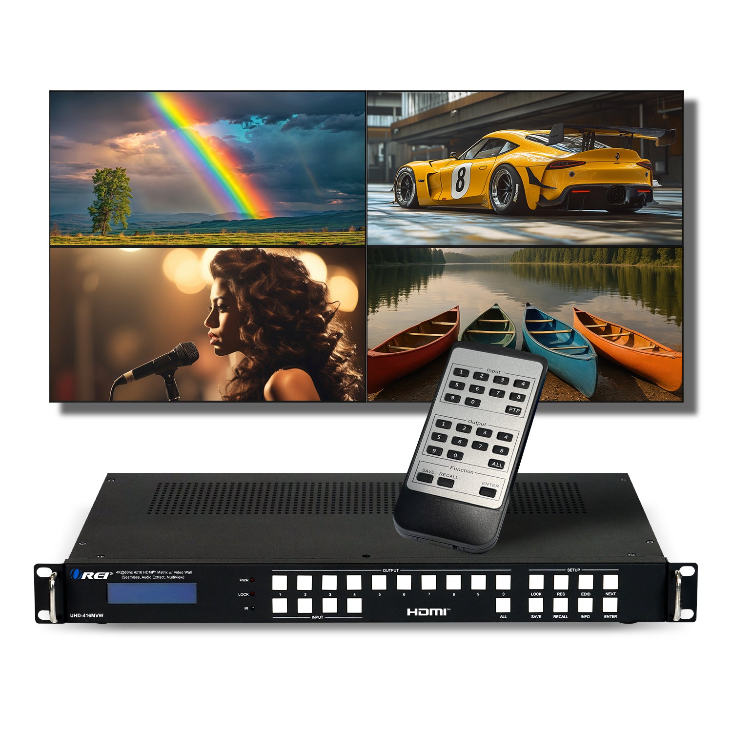 OREI UHD-416MVW 4x16 HDMI Matrix with Video Wall