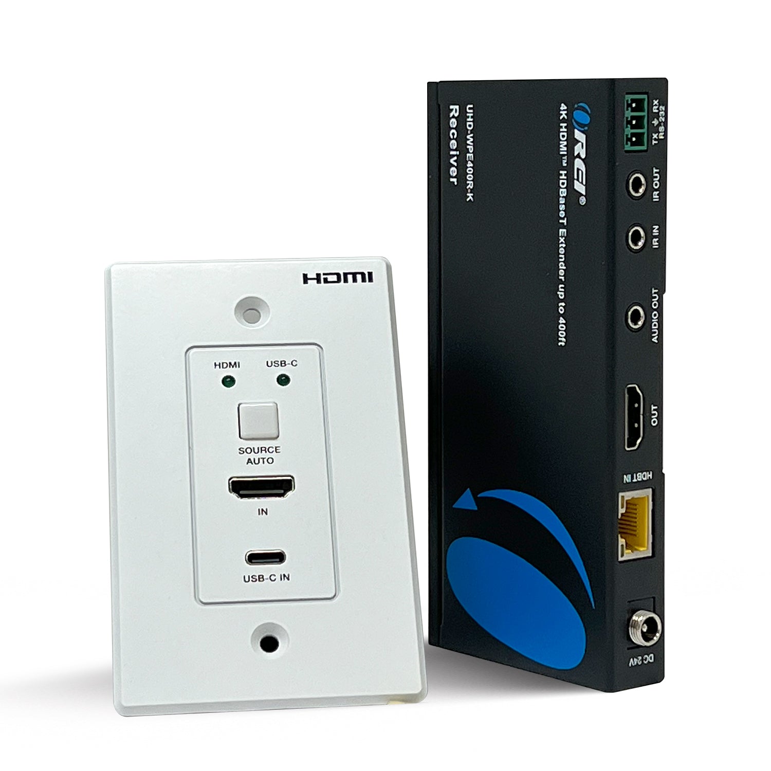 4K HDBaseT HDMI™ & USB-C Extender with Wall Plate (TX