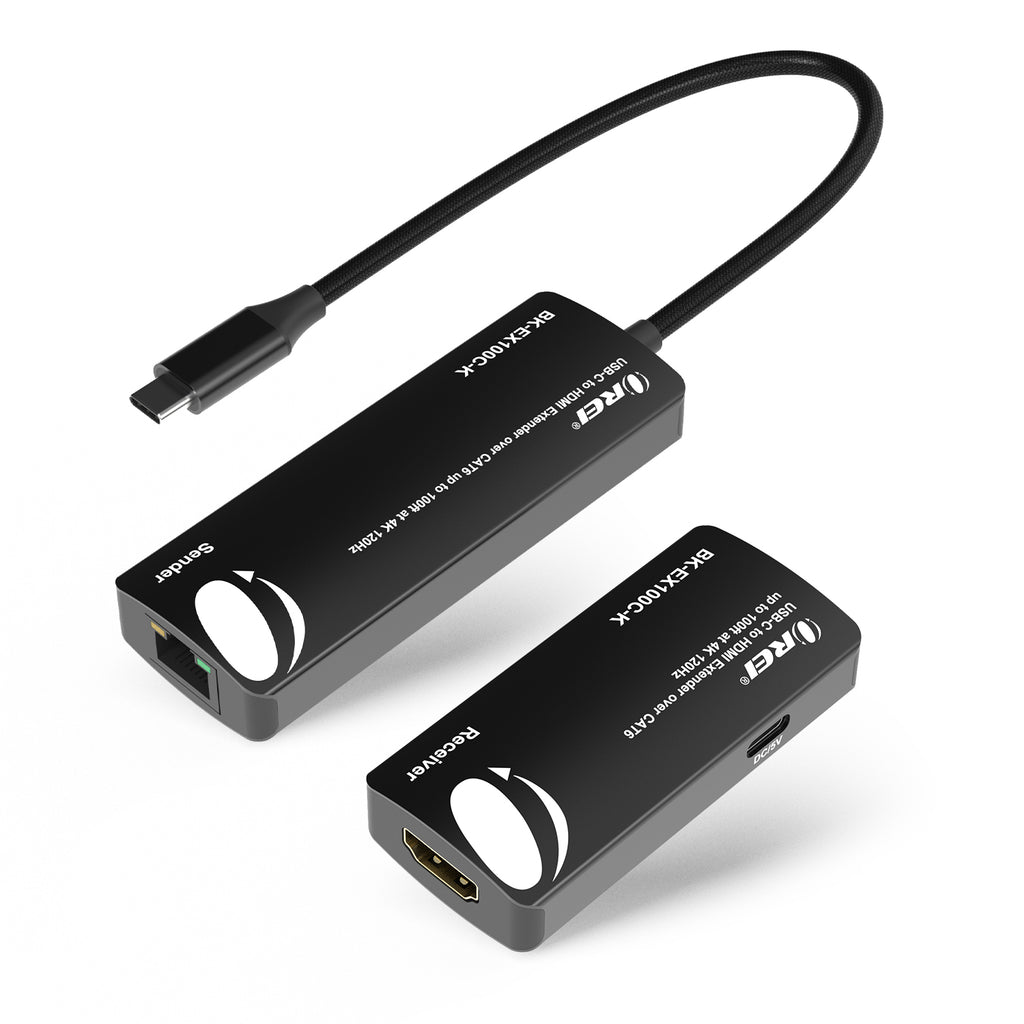 4K@120hz USB-C to HDMI™ Extender - 100ft (cat6)-BK-EX100C-K