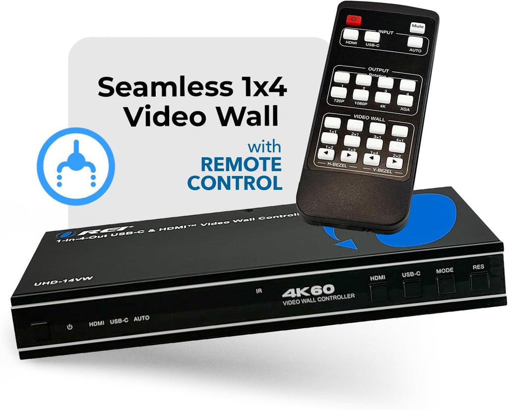 4K 1-In-4-Out USB-C & HDMI™ Video Wall Controller (Audio Extract)-HD-22VW