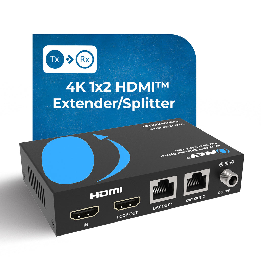 4K@60hz 1x2  HDMI™ Extender Splitter (IR) - 230ft (Cat6) - (UHD12-EX230-K)
