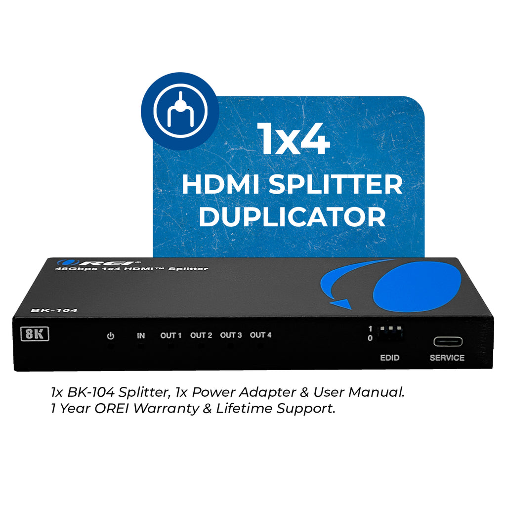8K 1x4 HDMI™ Splitter (Downscaler)-BK-104