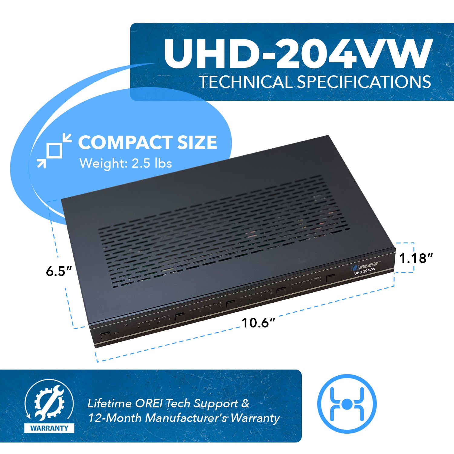 Professional 4K @60hz 2x2 Video Wall Controller (UHD-204VW) | OREI