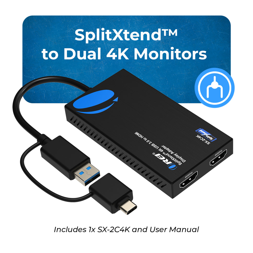 SplitXtend 4K USB 3.0 to HDMI Display Adapter - (SX-2C4K)