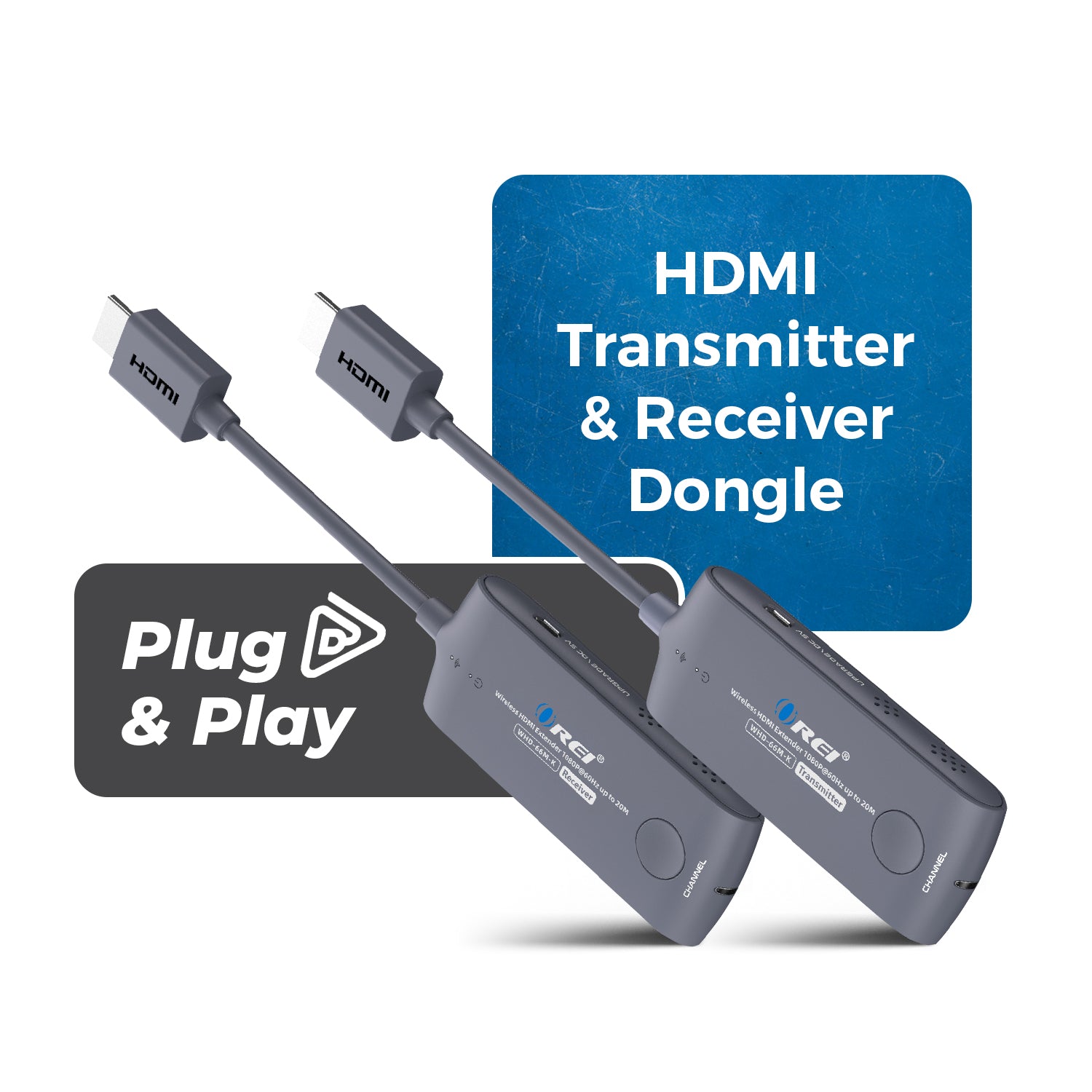 Qkens 4K Wireless HDMI Transmitter & Receiver Kit – Stream 1080P From PC, TV, Laptop To Monitor