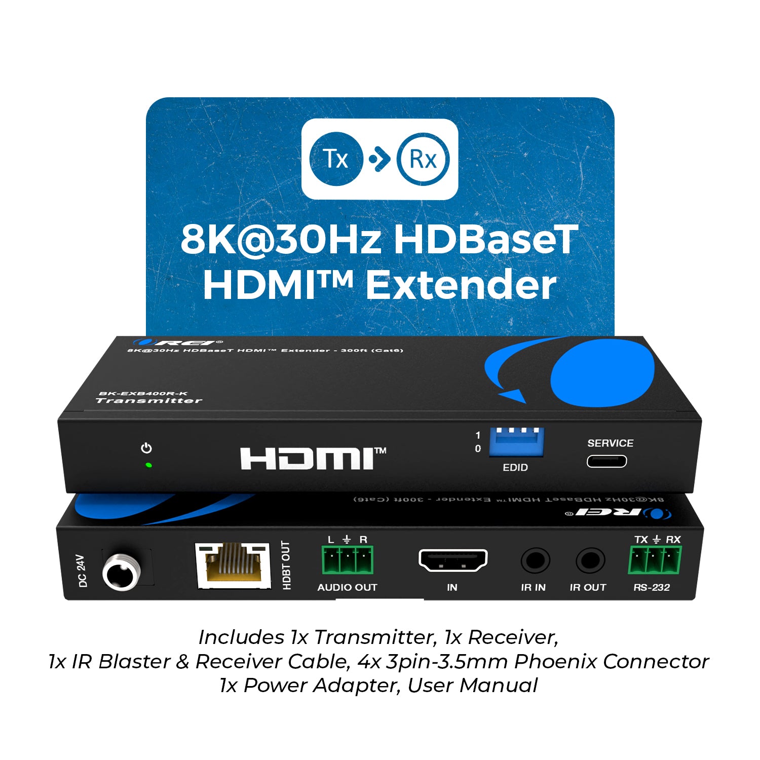 8K@30Hz HDBaseT HDMI Extender 300ft (Cat6) - Thumbnail 3