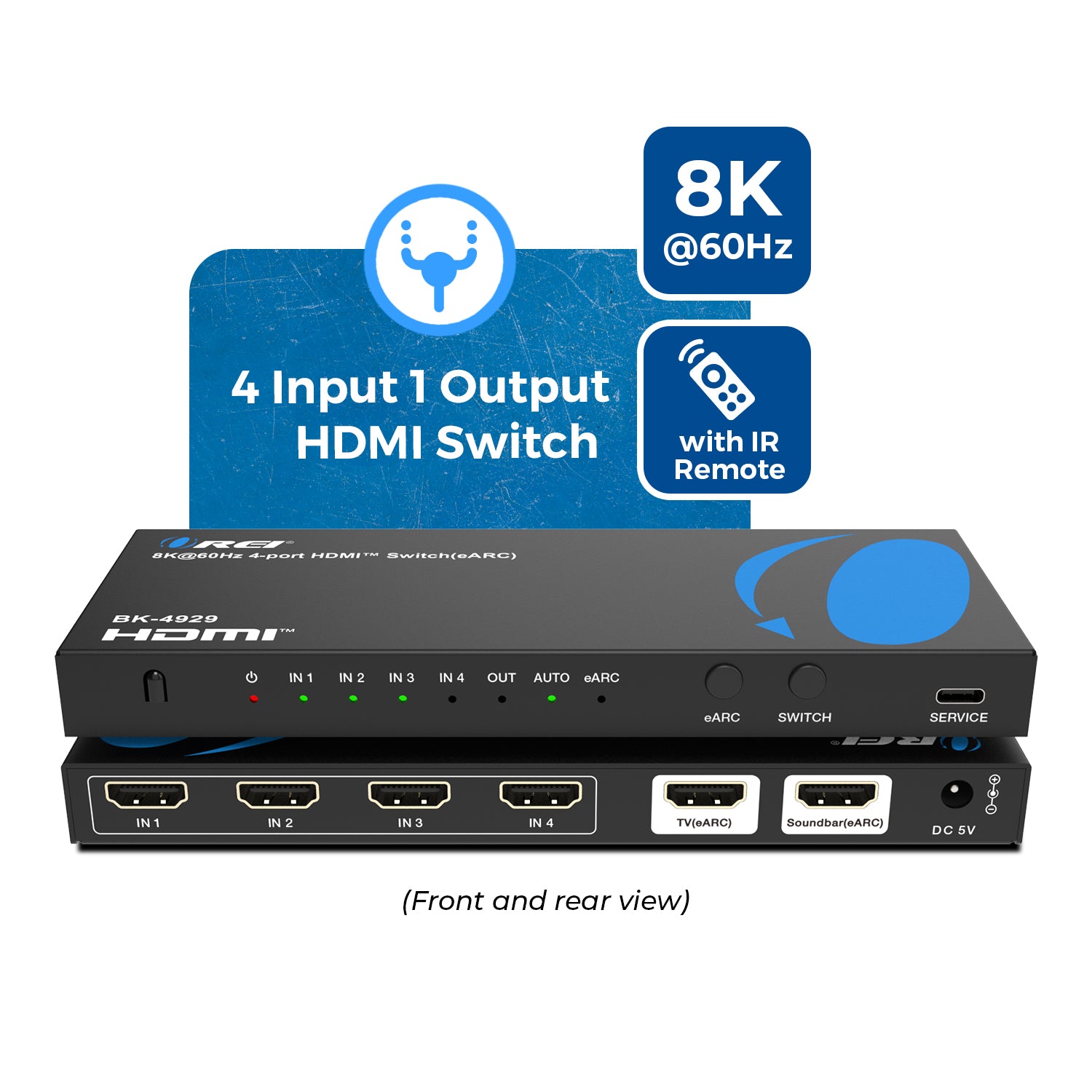 8K@60Hz 4-port HDMI™ Switch (eARC) (BK-4929) – OREI.COM