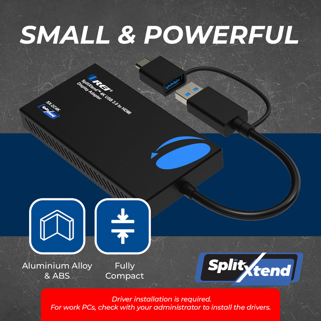 SplitXtend 4K USB 3.0 to HDMI Display Adapter - (SX-2C4K)