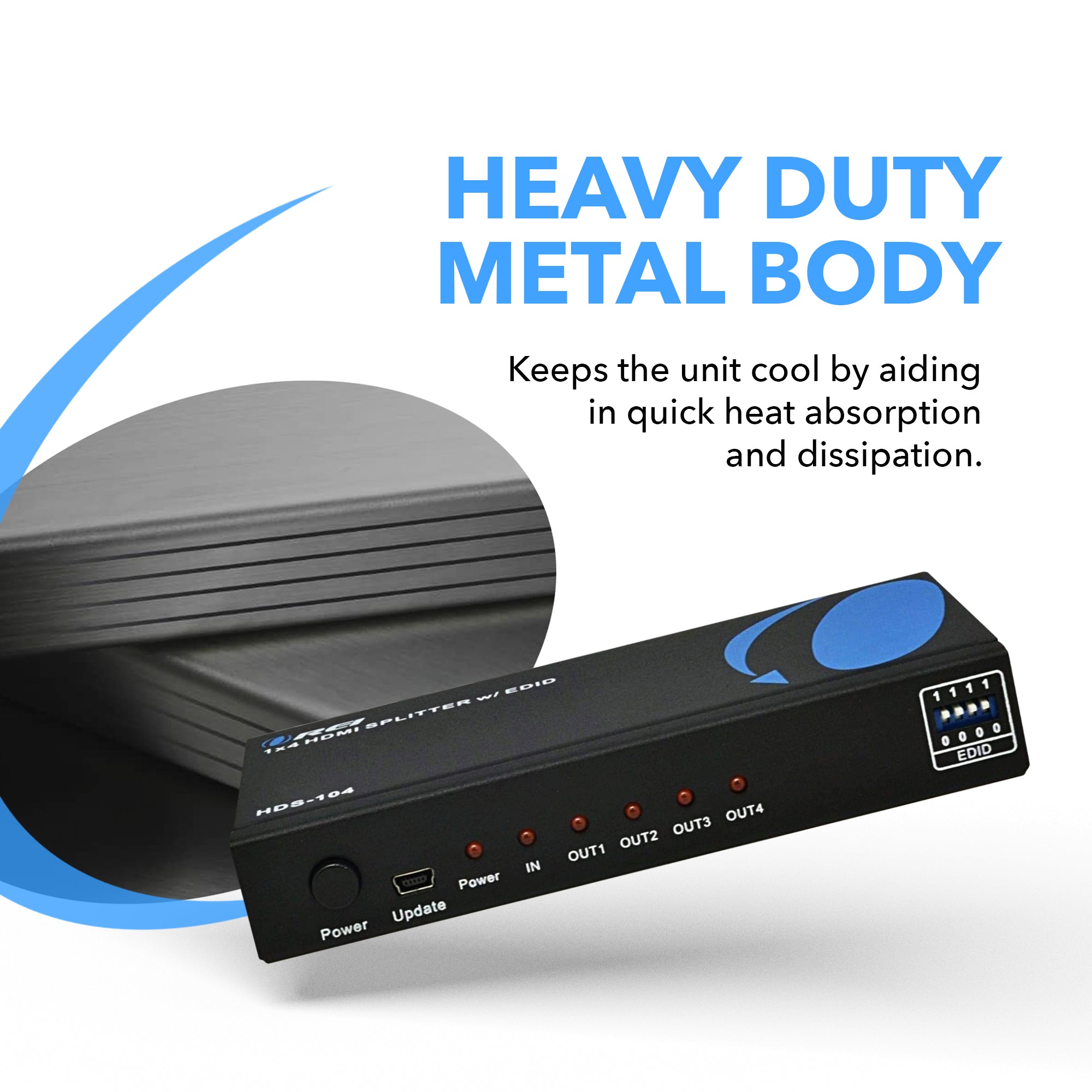 1x4 HDMI Splitter, 1-in 4-out, UltraHD 4K, EDID – OREI.COM