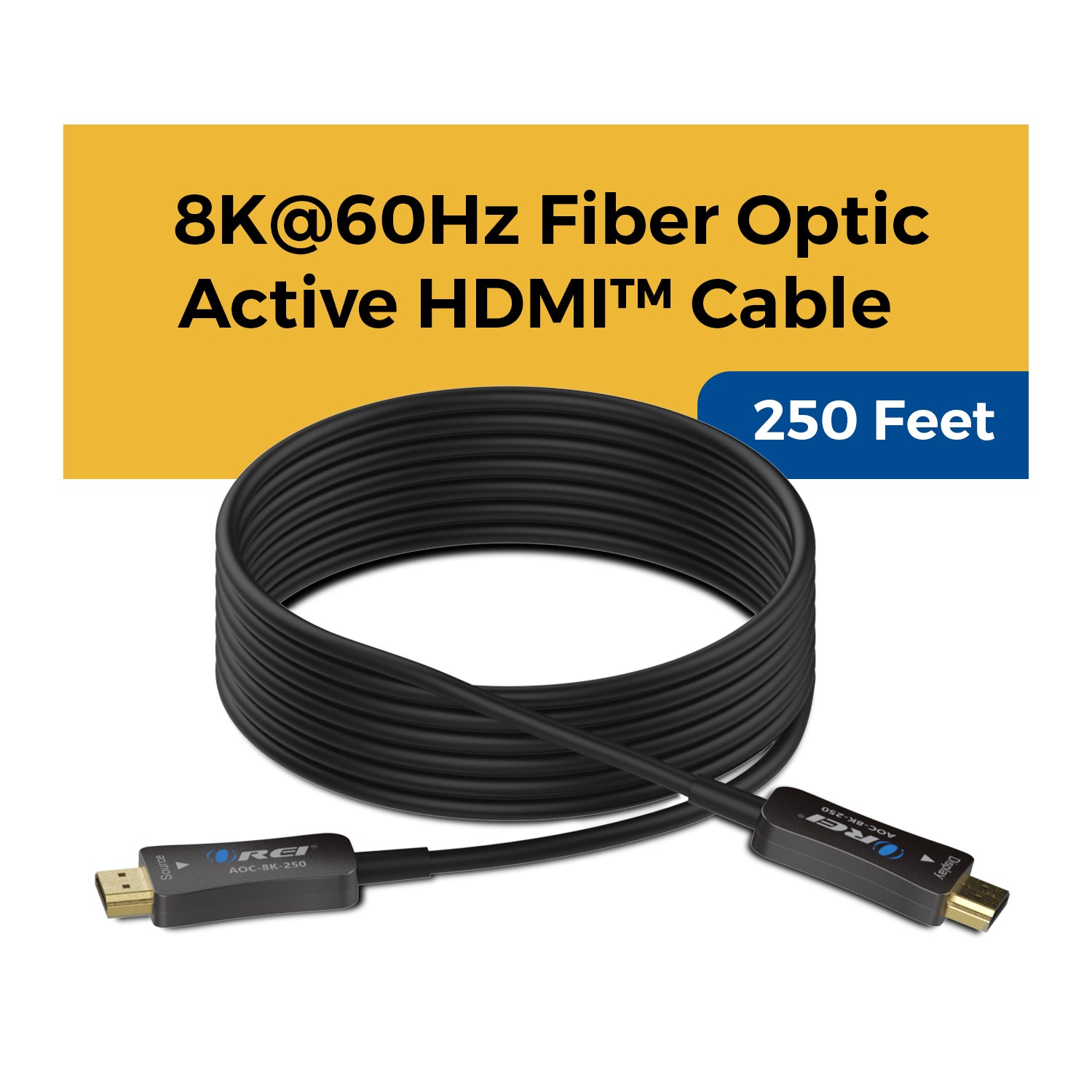 250ft HDMI™ AOC Hybrid Fiber Optic Cable UHD 8K60 (AOC-8K-250