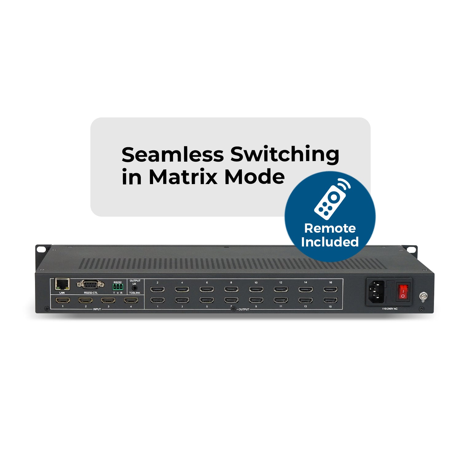 OREI UHD-416MVW 4x16 HDMI Matrix with Video Wall - Thumbnail 2