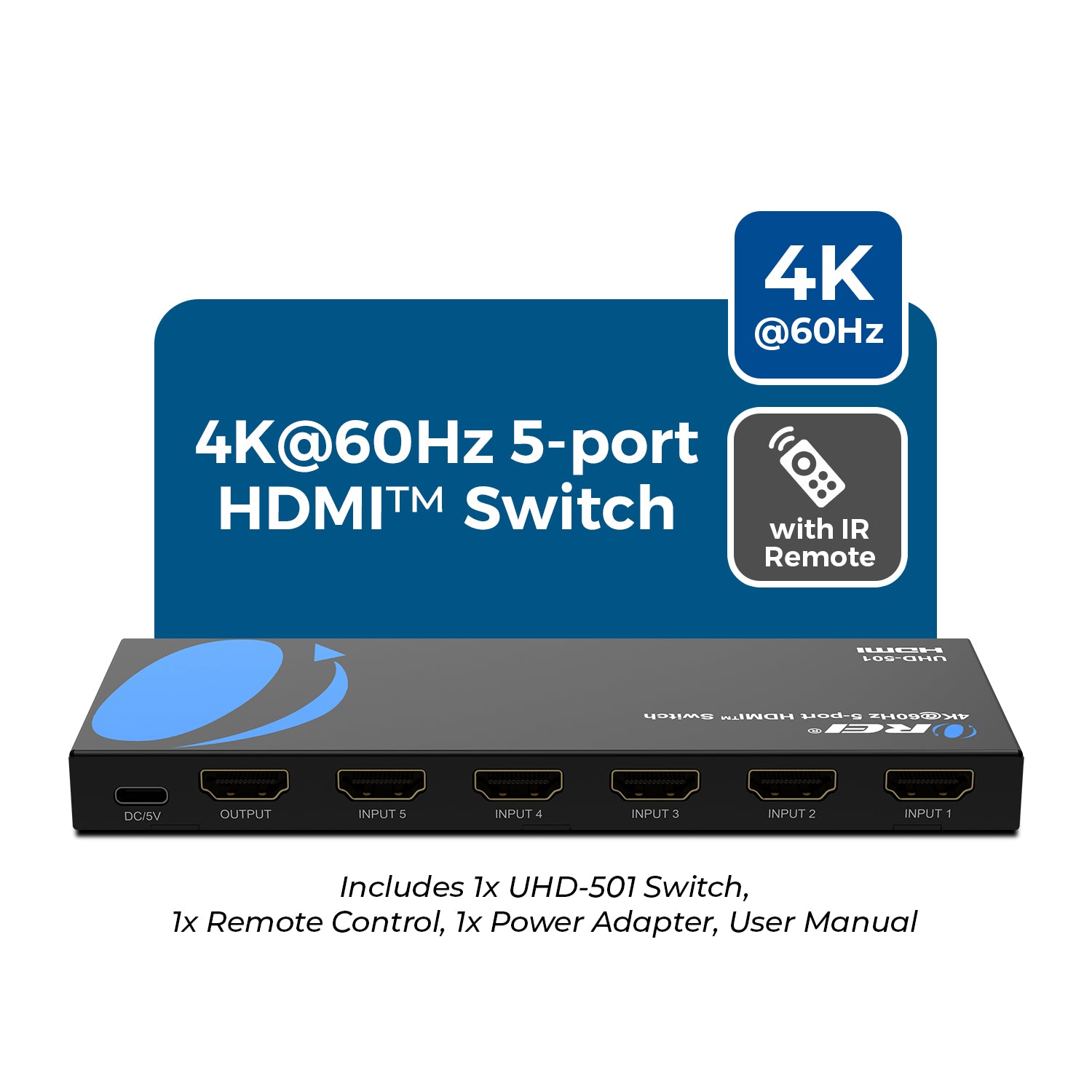 4K@60Hz 5-port HDMI™ Switch (UHD-501) – OREI.COM