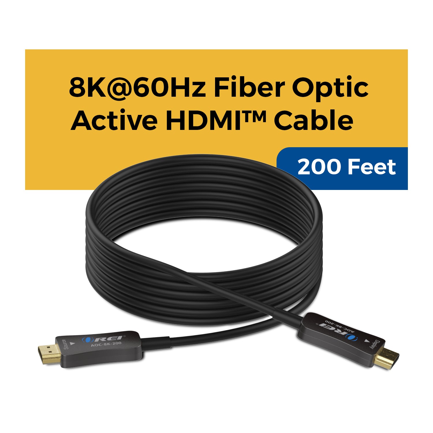 200ft HDMI™ AOC Hybrid Fiber Optic Cable UHD 8K60 (AOC-8K-200