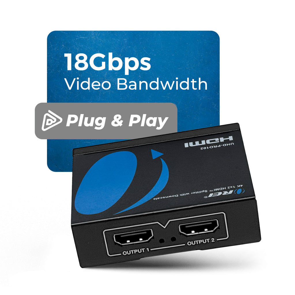 4K@60Hz 1x2 HDMI™ Splitter (Downscaler)-UHD-PRO102