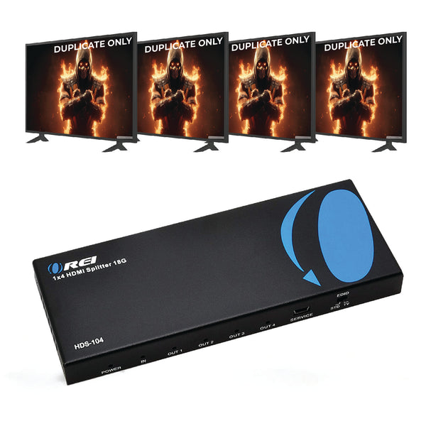 (未使用･未開封品)Orei HD-104 4ポートHDMIフルHD 1080＆＃038についてパワードスプリッタ。 3Dのサポート（四つの出力の一方の入力） 1x4 HDMI Splitter - 1 input, 4 Output, 4K – OREI.COM