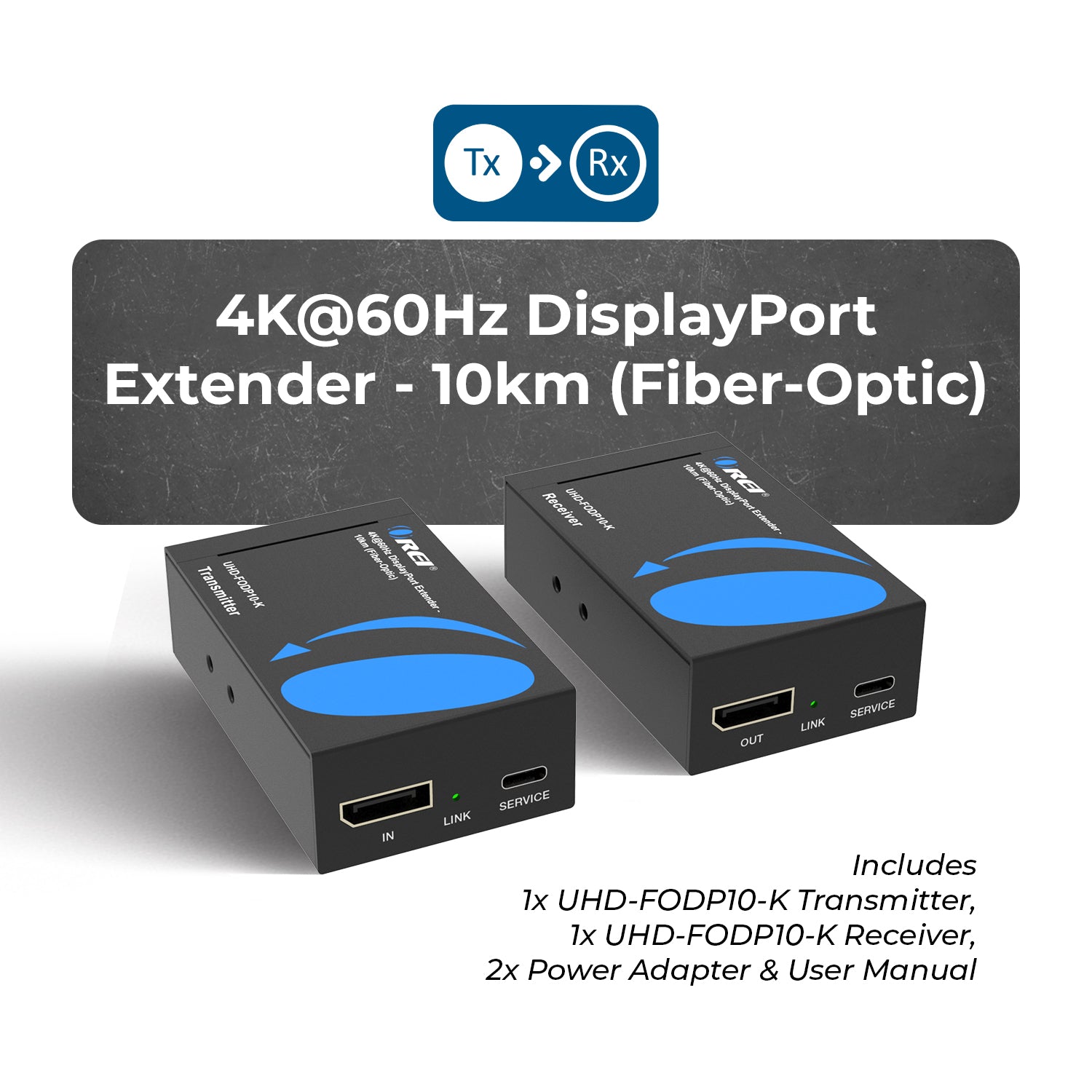 4K@60Hz DP Extender 10km Fiber Optic - Thumbnail 2