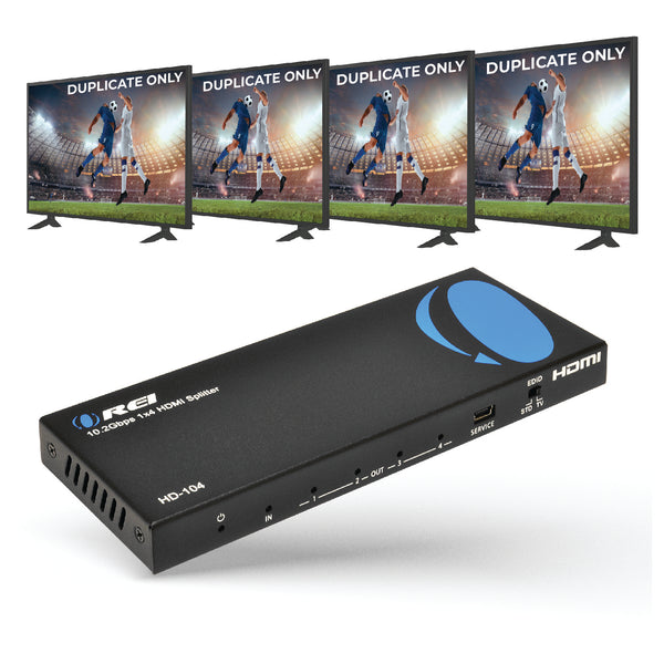 Orei HD-104 4ポートHDMIフルHD 1080＆＃038についてパワードスプリッタ。 3Dのサポート（四つの出力の一方の入力） 4K 1x4 Powered HDMI Splitter - 1 in 4 Out - 4K@30 Hz - 1080P - 3D