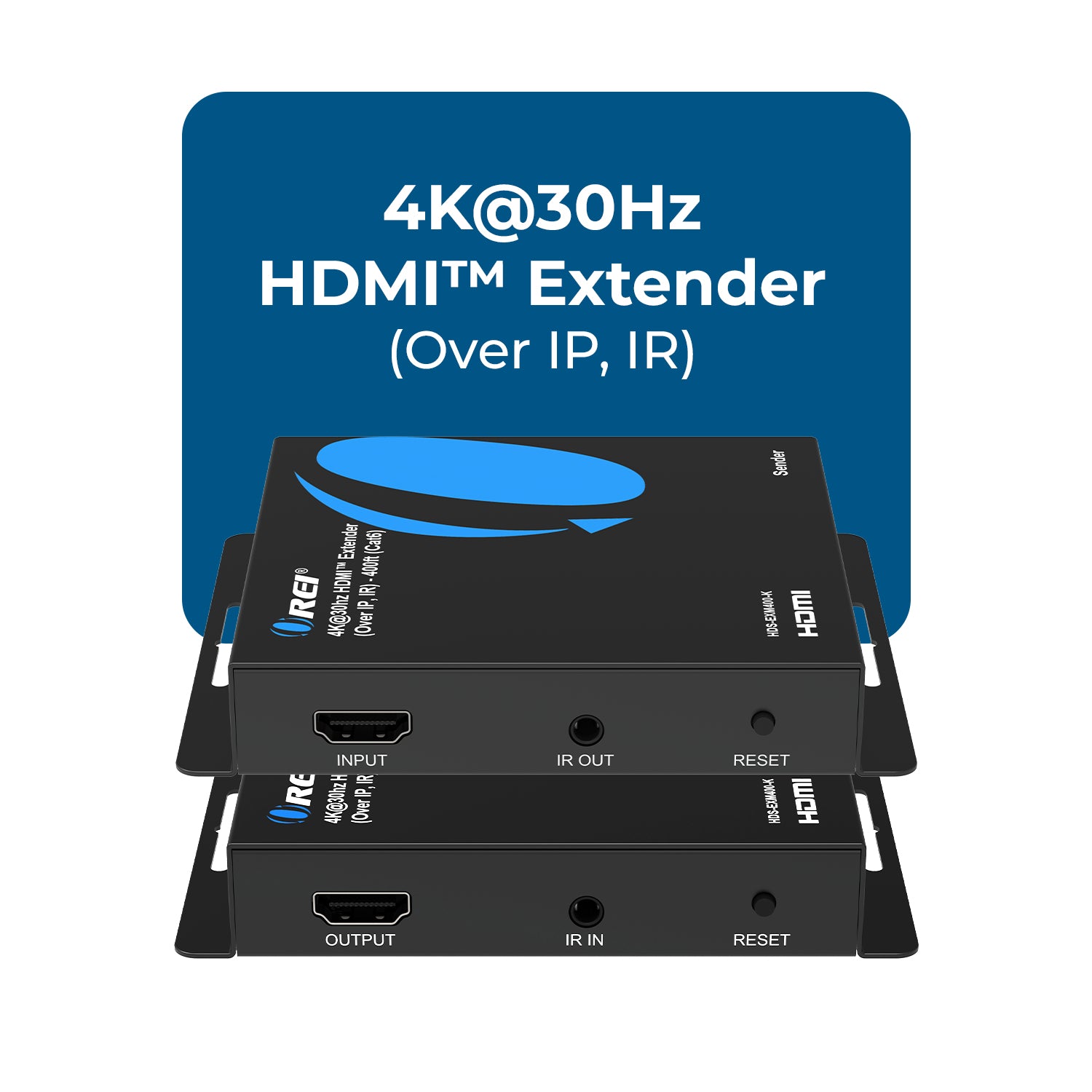 4K@30hz HDMI™ Extender (Over IP, IR) - 400ft (Cat6) (HDS-EXM400-K