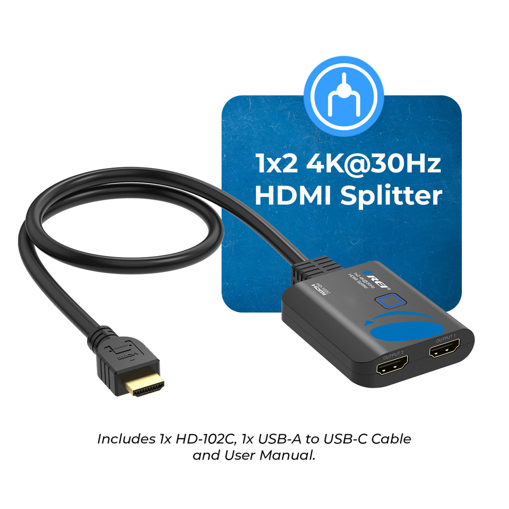 4K@30Hz 1x2 HDMI™ Splitter (Pigtail)-HD-102C