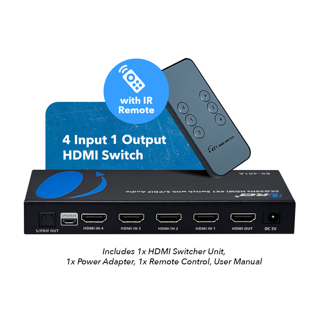 8K 4x1 HDMI Switcher with ARC/eARC (BK-401A)