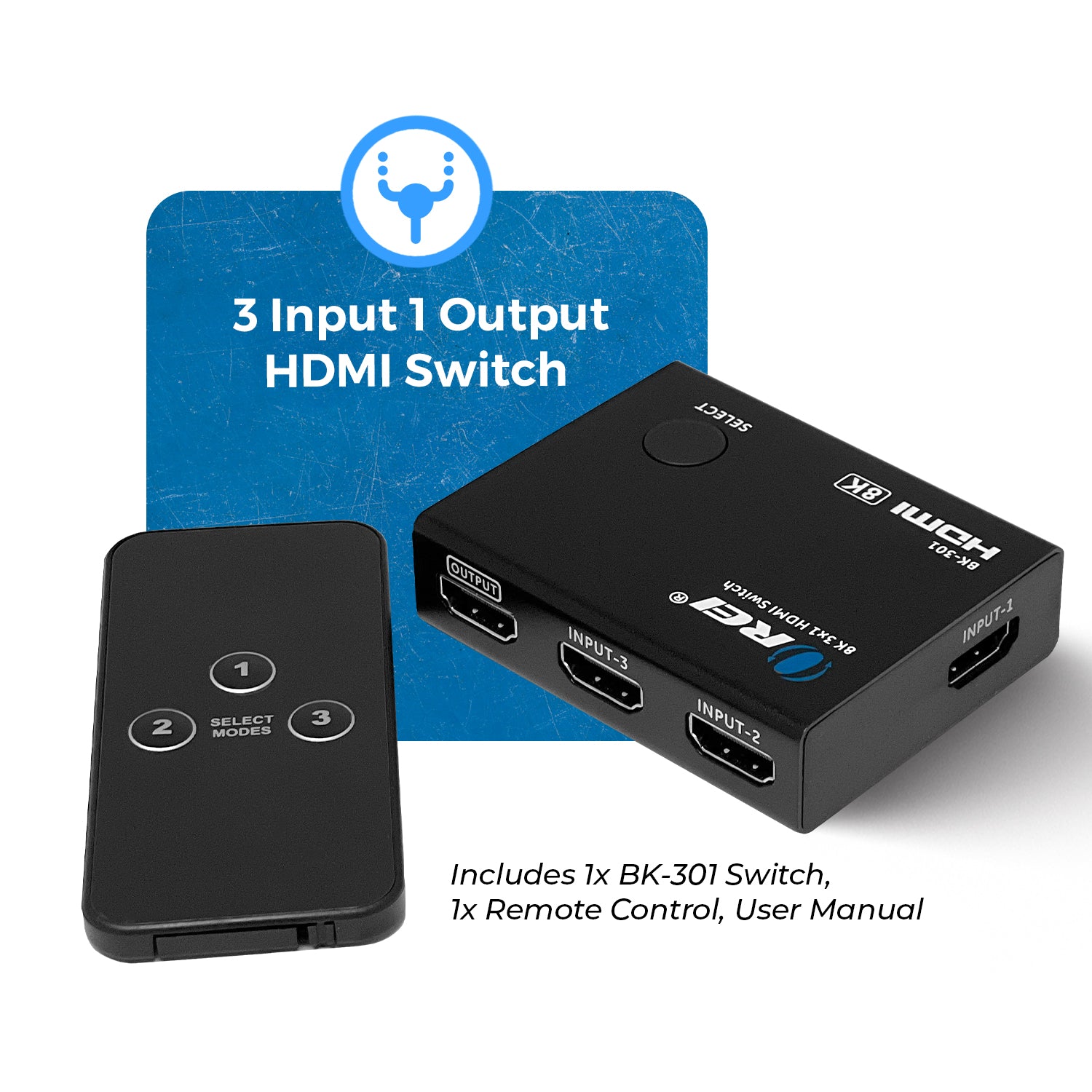 8K 3-port HDMI™ Switch (BK-301) – OREI.COM