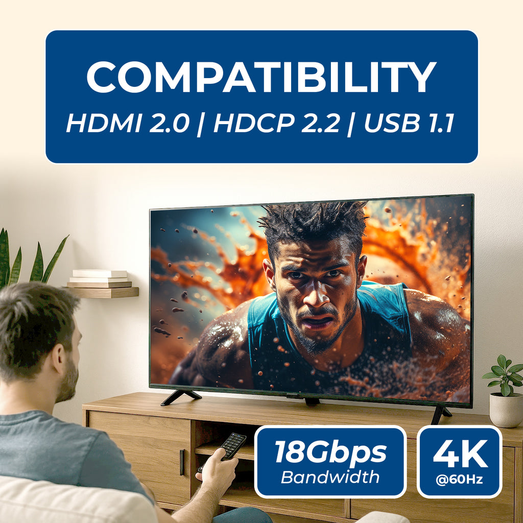 4K HDMI™ Extender (Over 1G IP, KVM) - 500ft (Cat6) (EX-500-KVM)