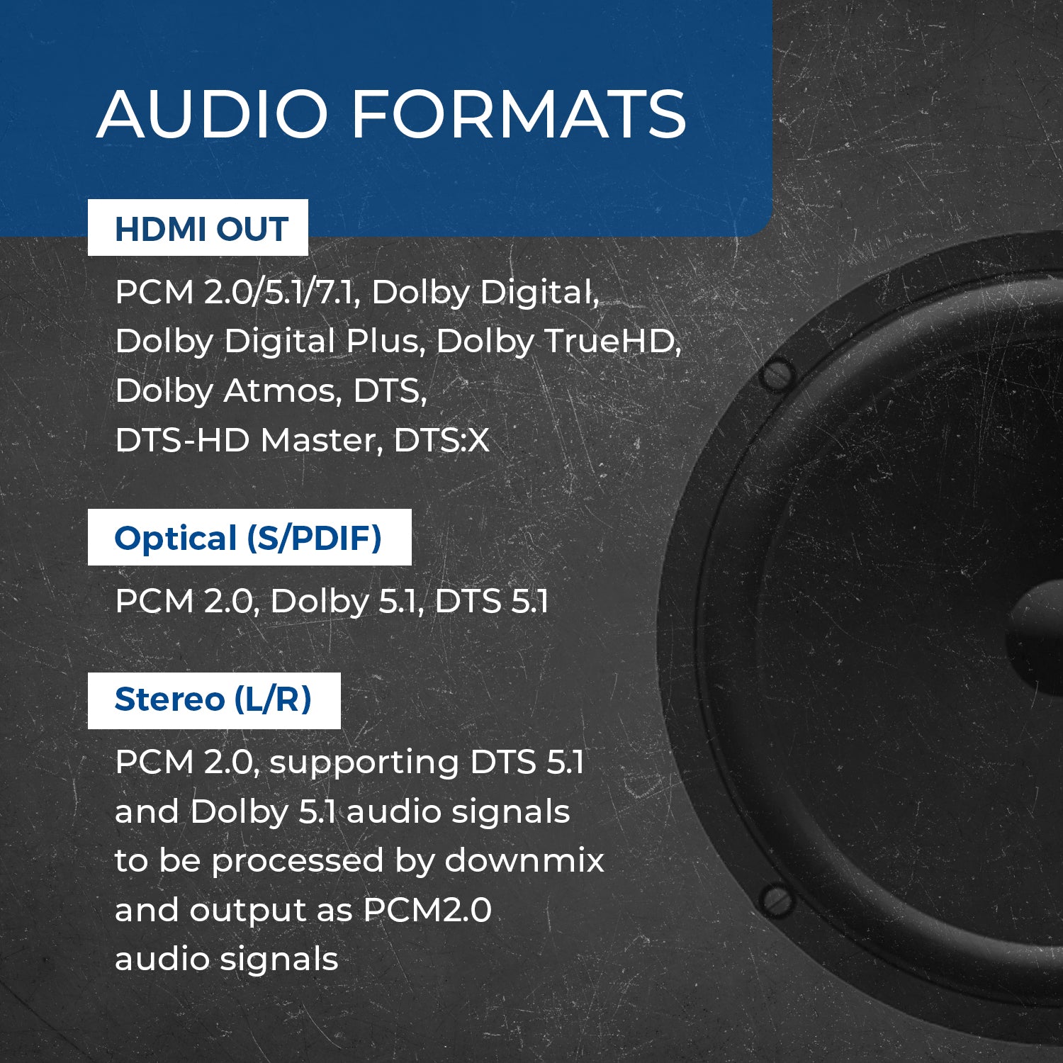 4K HDMI™ or ARC Audio Extractor Decoder (L/R, Optical) - HDA-915