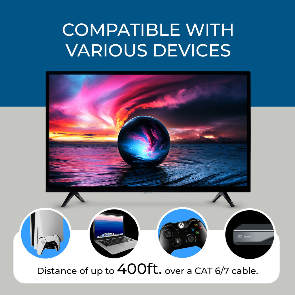 4K HDMI™ Extender (Over 1G IP, KVM) - 500ft (Cat6) (EX-500-KVM)