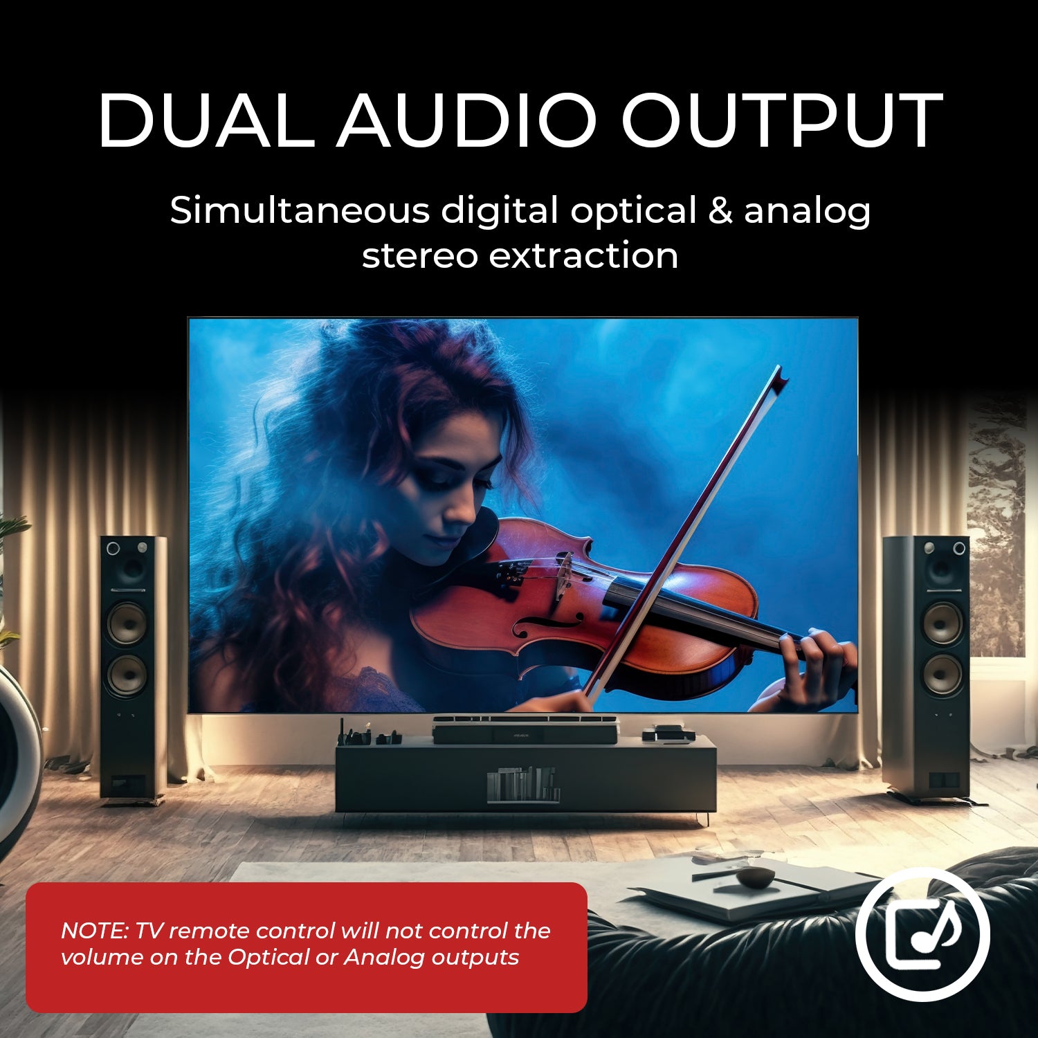 4K HDMI™ or ARC Audio Extractor Decoder (L/R, Optical) - HDA-915