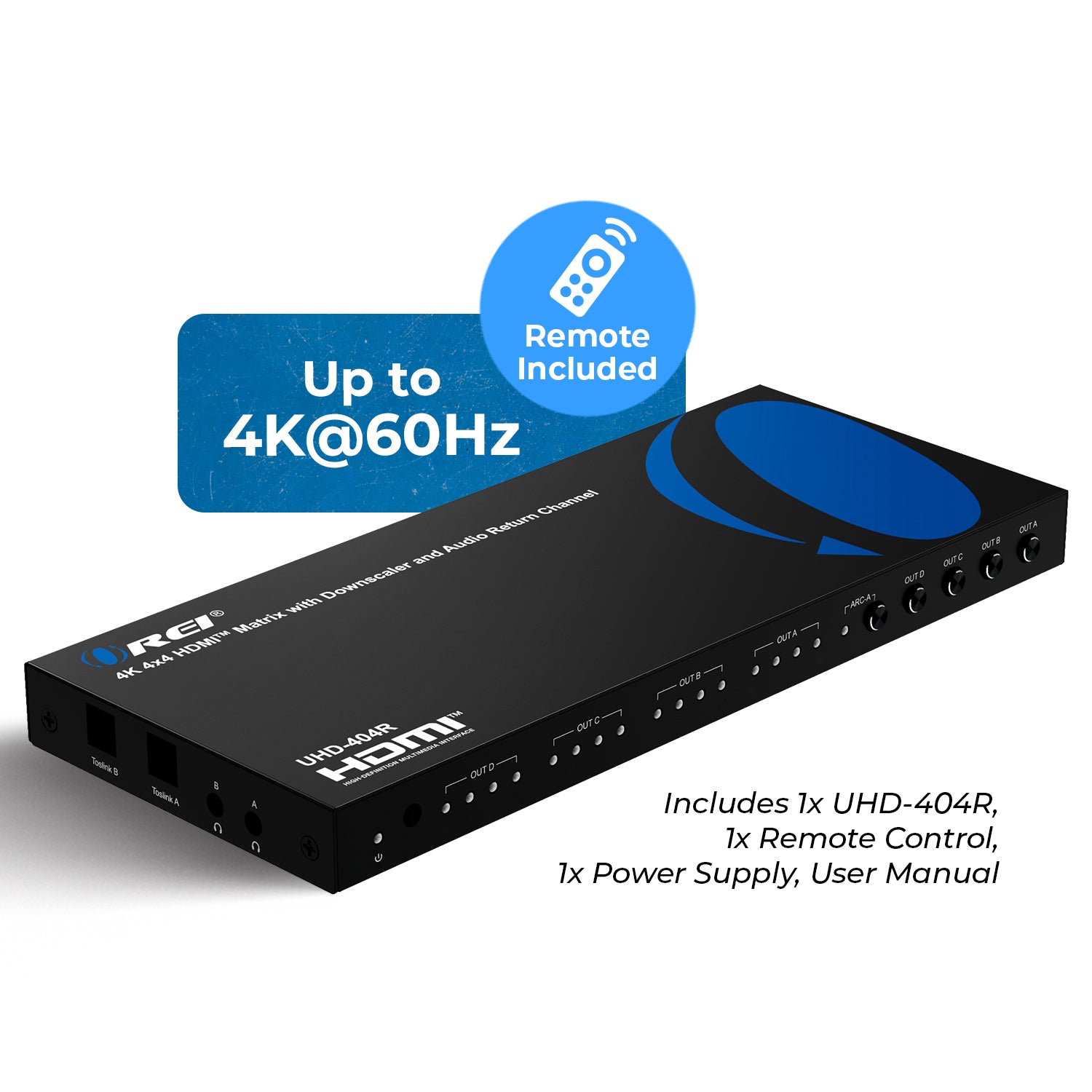 4K 4x4 HDMI™ Matrix with Downscaler and Audio Return Channel (UHD