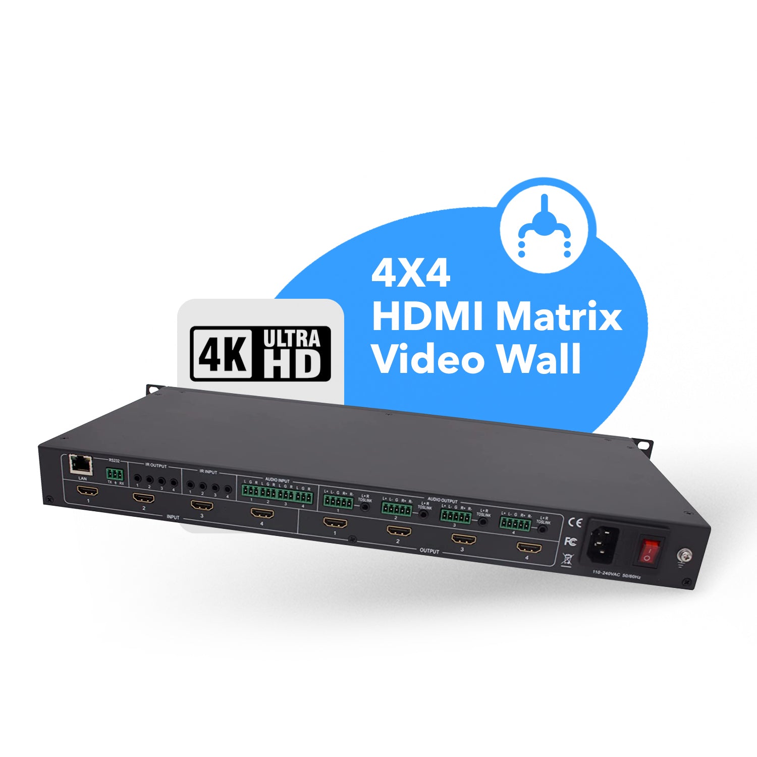 HDMI Matrix switch 4X4 4K 60hz HDCP RS232/LAN Control TESmart