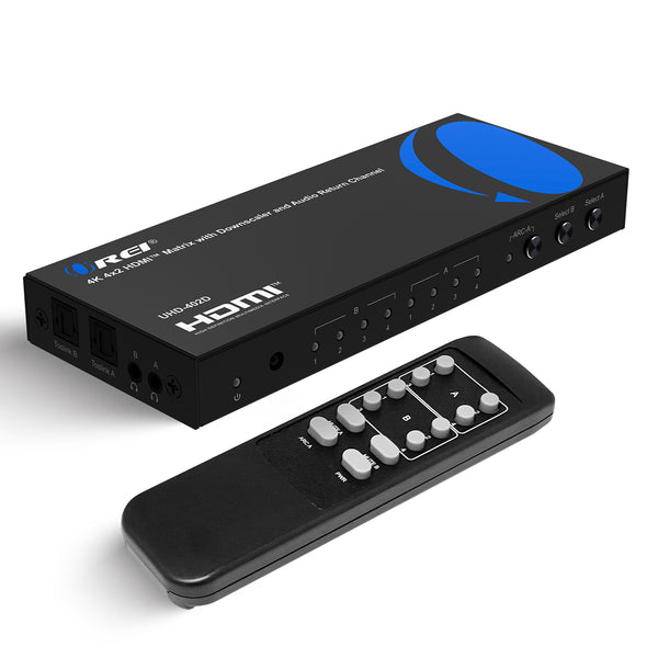 4K@60hz 4x2 HDMI™ Matrix (Audio Extract)-UHD-402D – OREI.COM