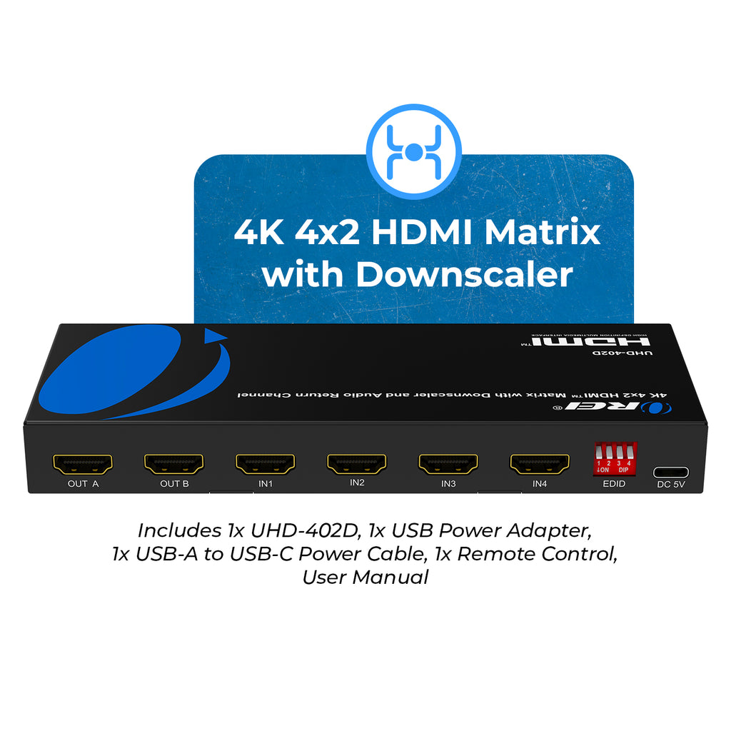 4K@60hz 4x2 HDMI™ Matrix  (Audio Extract)-UHD-402D
