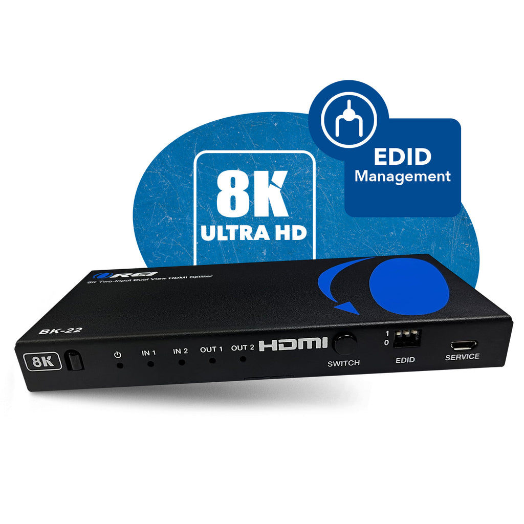 UltraHD 8K 2x2 HDMI Splitter : 2-in 2-out, EDID (BK-22)