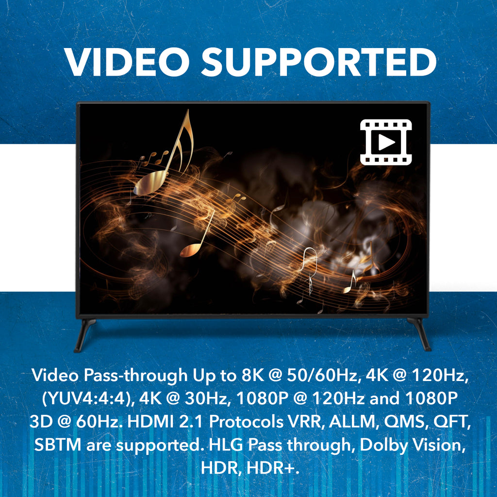 8K Audio Extractor 48Gbps HDMI UltraHD 4K @120Hz, Dolby Vision, EDID (BKA-1)