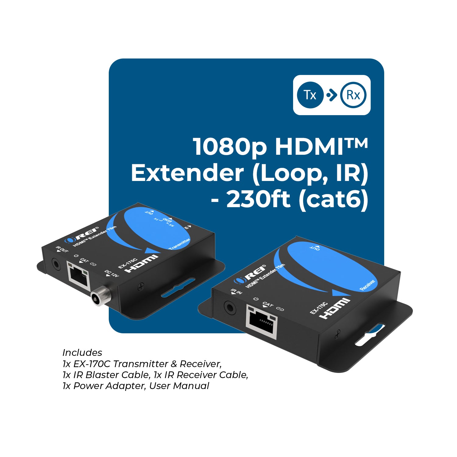 HDMI Extender Over Cat6/7 1080p, Upto 170 Ft | OREI – OREI.COM